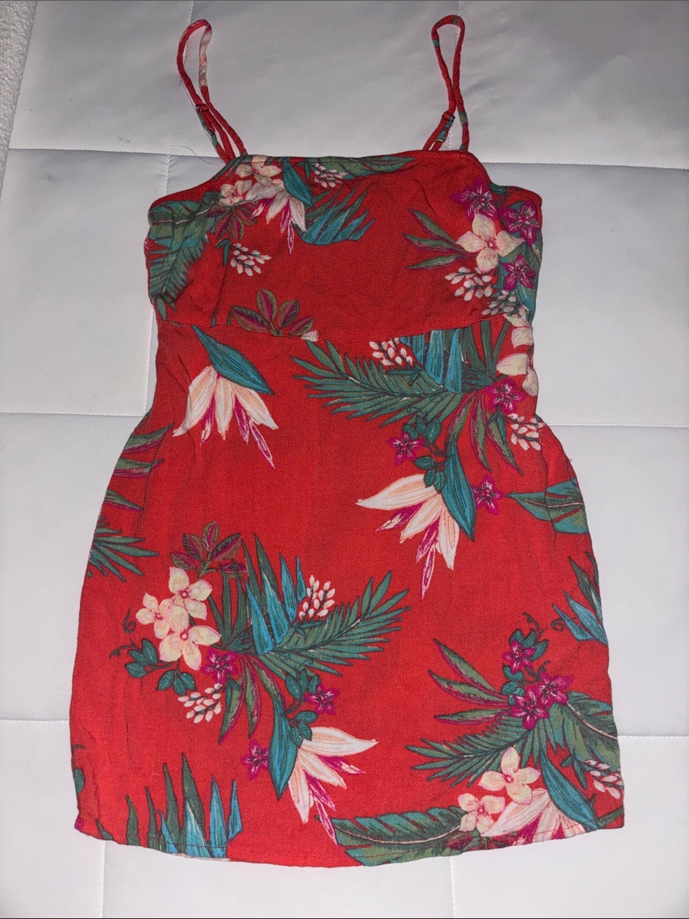 wild fable Red Floral Spaghetti Strap Mini Dress